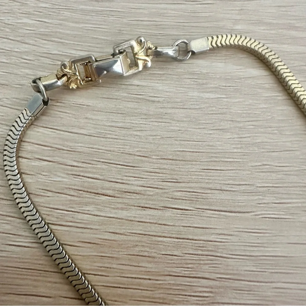 🥂SOLD🥂Vintage Crystal Barclay Signed Necklace, Gold-Tone Emerald Amber, 15” - Picture 5 of 13